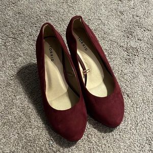 Torrid burgundy wedge heels